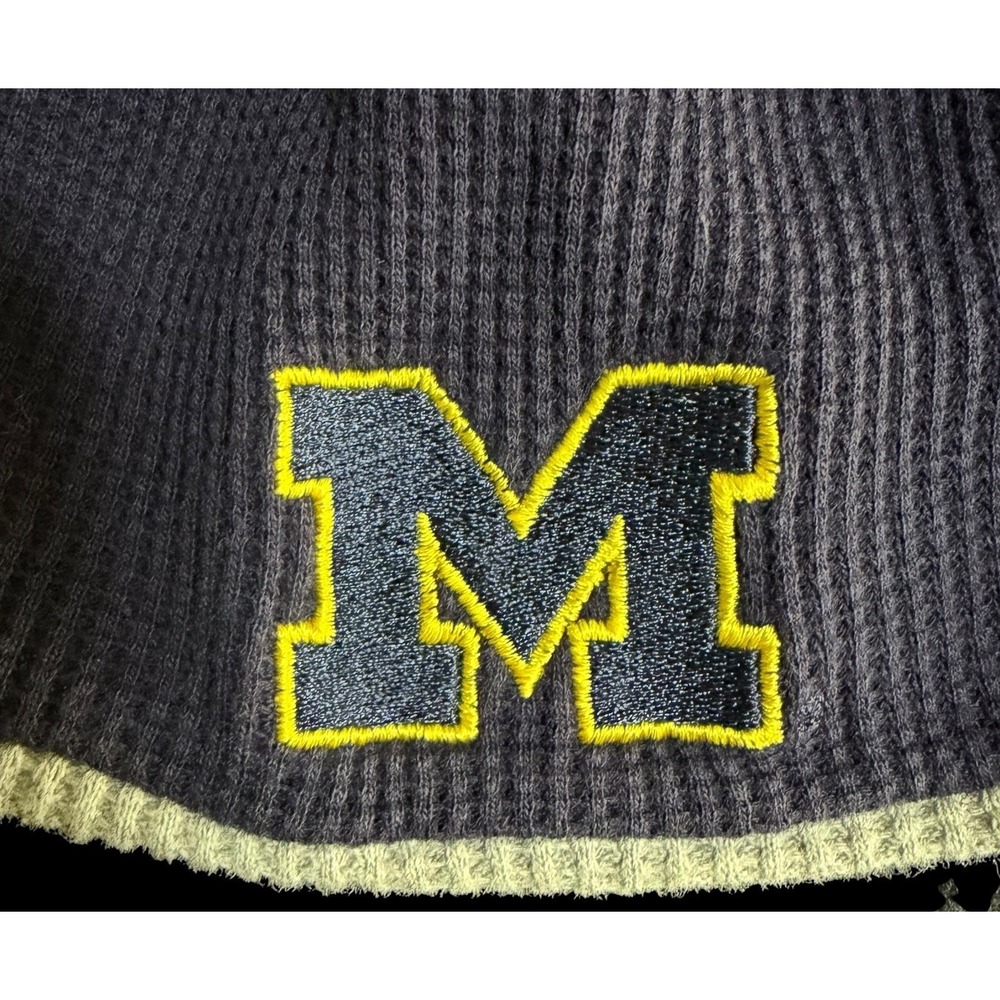 University Of Michigan Football Waffle Knit Winter Fall Beanie Hat Reversible